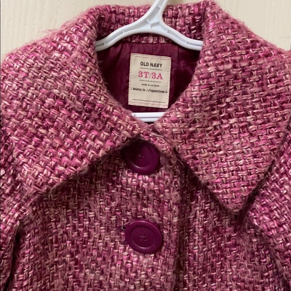 Old Navy Pink and Burgundy Pea Coat - Picture 2 of 7